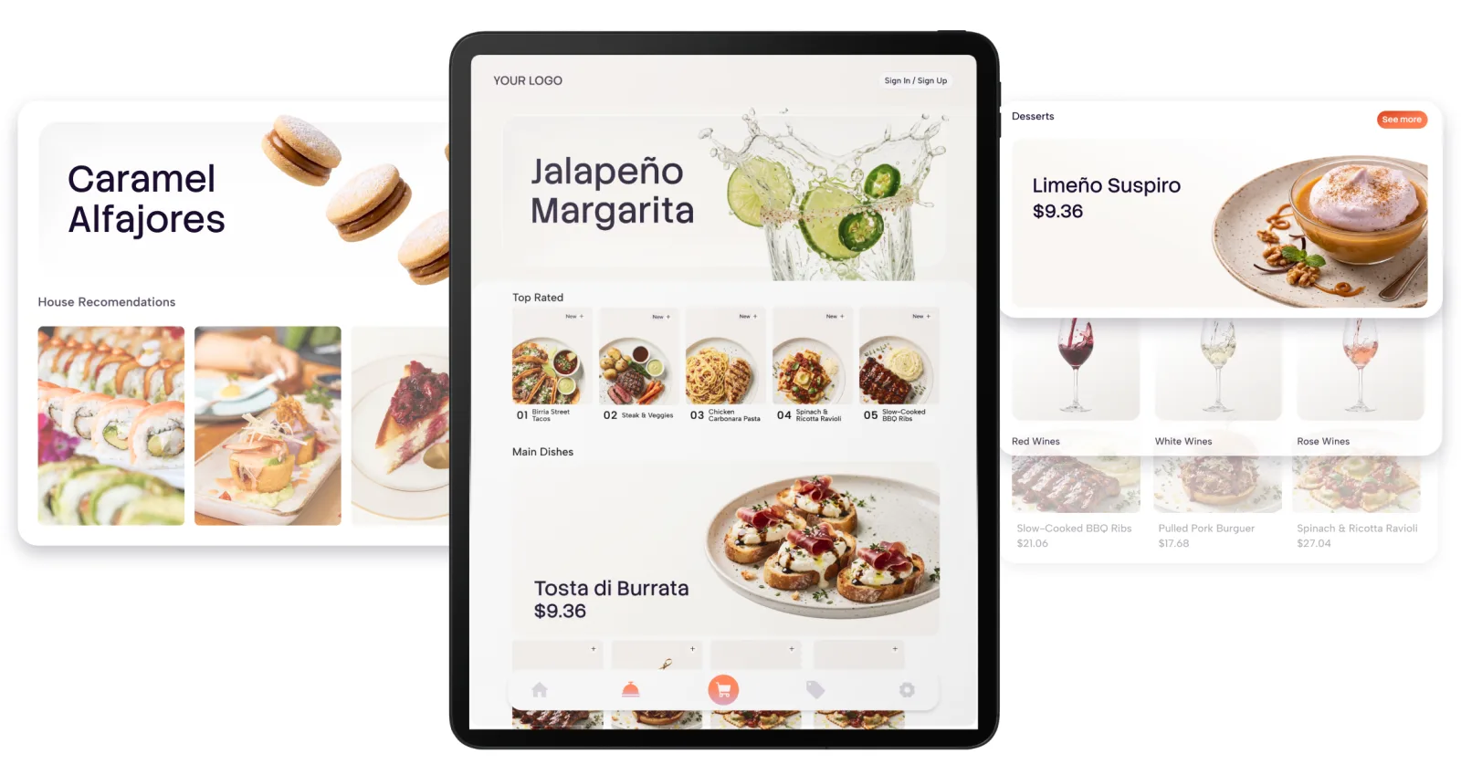 Eatsy Orders digital iPad menu for restaurants, bilingual EN/ES
